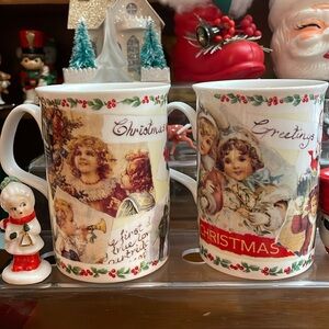 Roy Kirkham England 1997 Bone China Mug Set of 2